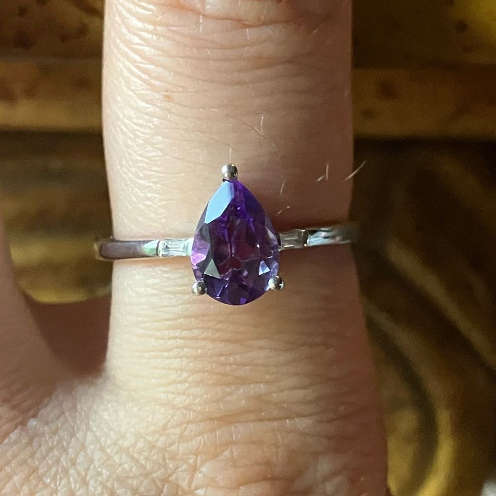 Moroccan Amethyst Sterling Silver Ring Size 9